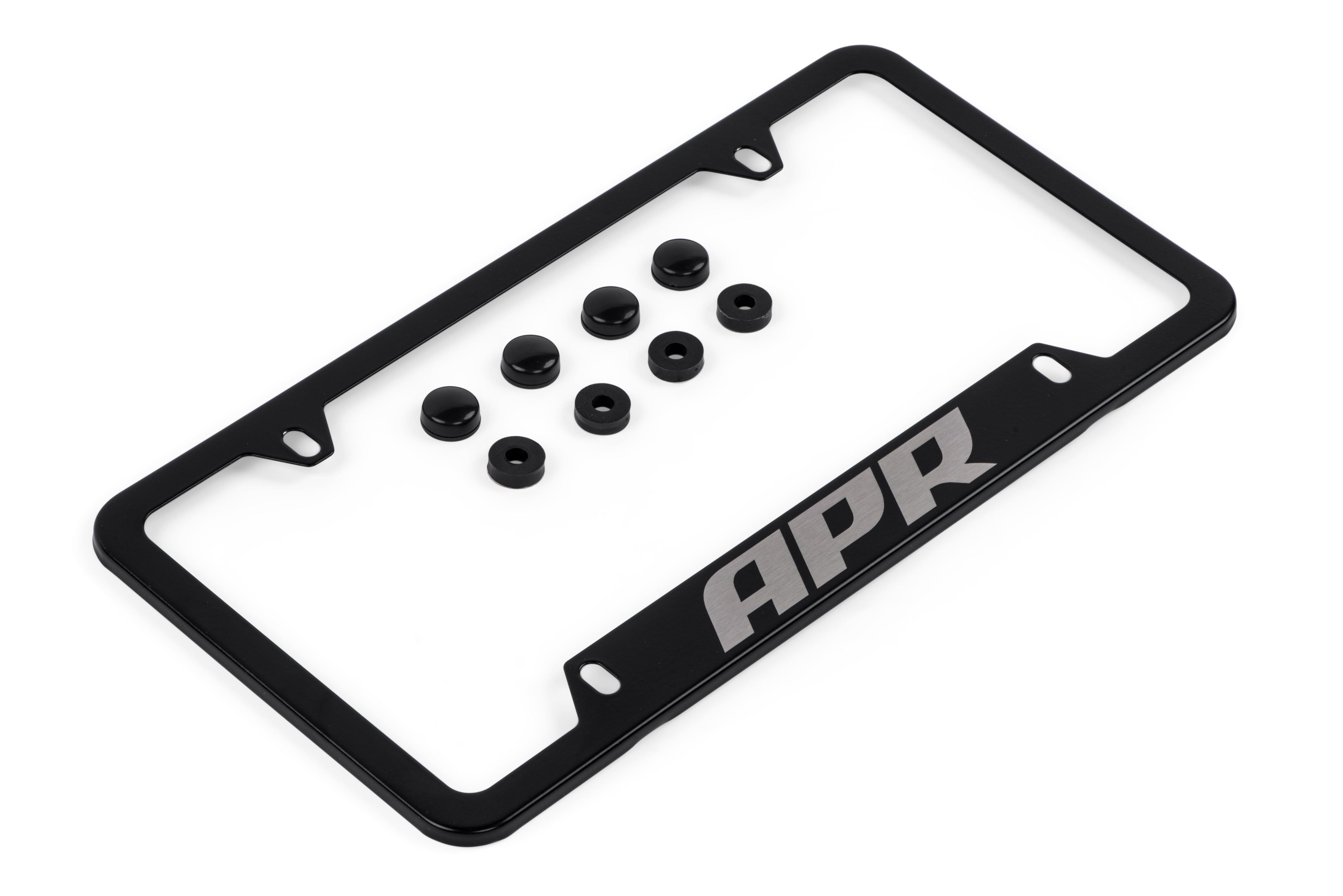 APR License Plate Frame - Thick, Black w Hiders - APR Part A1000010
