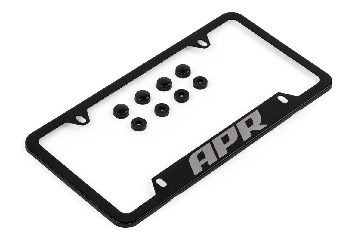 APR License Plate Frame - Thick, Black w Hiders - APR Part A1000010