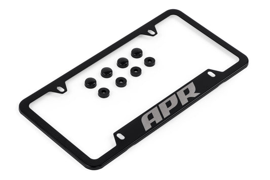 APR License Plate Frame - Thick, Black w Hiders - APR Part A1000010