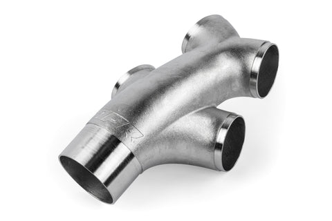 APR Cast Stainless Steel Double Y Splitter - 76mm (3) to Quad 63.5mm (2.5) - APR Part EXH0146