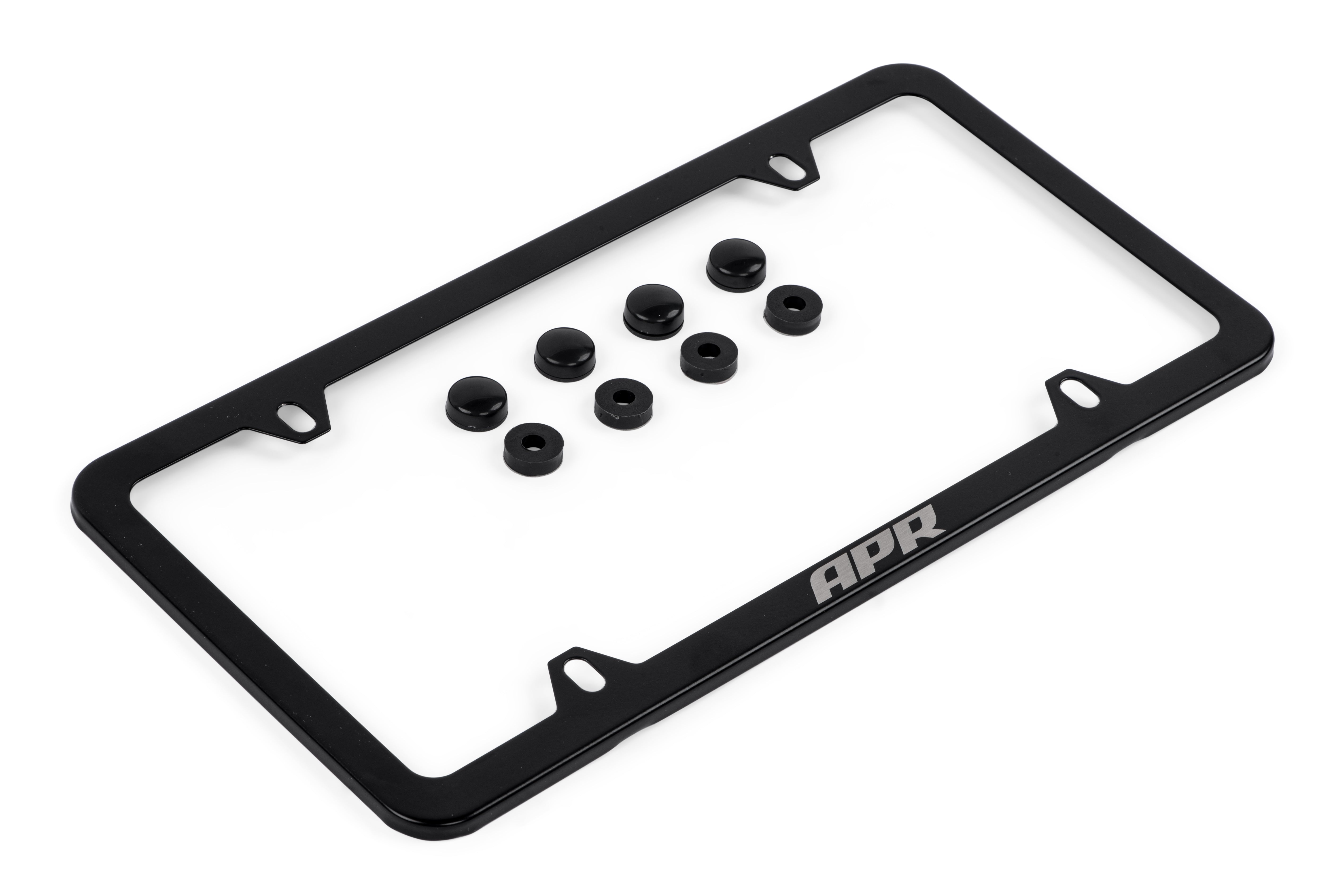 APR License Plate Frame - Slim, Black w Hiders - APR Part A1000013