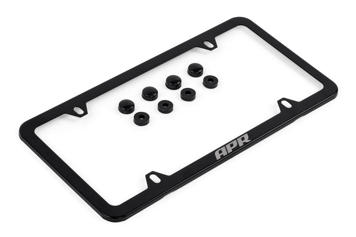 APR License Plate Frame - Slim, Black w Hiders - APR Part A1000013