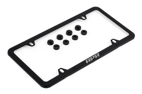 APR License Plate Frame - Slim, Black w Hiders - APR Part A1000013